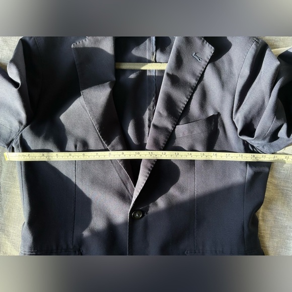 🌟 Lux TAGLIATORE Navy Blue WOOL Sport Blazer Jacket Sz Eu 50/ Us 40 - Picture 7 of 9